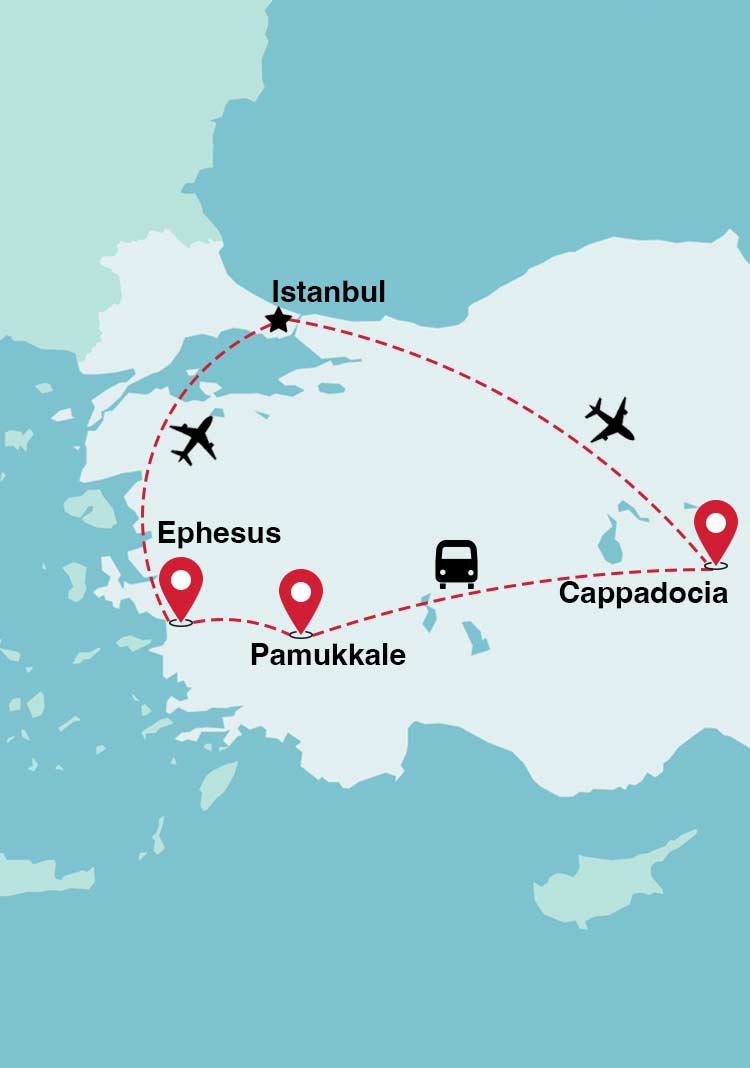 Cappadocia, Pamukkale & Ephesus Tour from Istanbul
